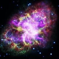 A multi-colored image of the Crab Nebula