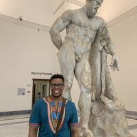  Joshua Johnson and a classical statue